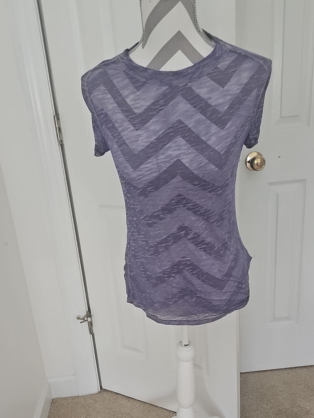 We The Free Lavender Chevron Short Sleeve Tee